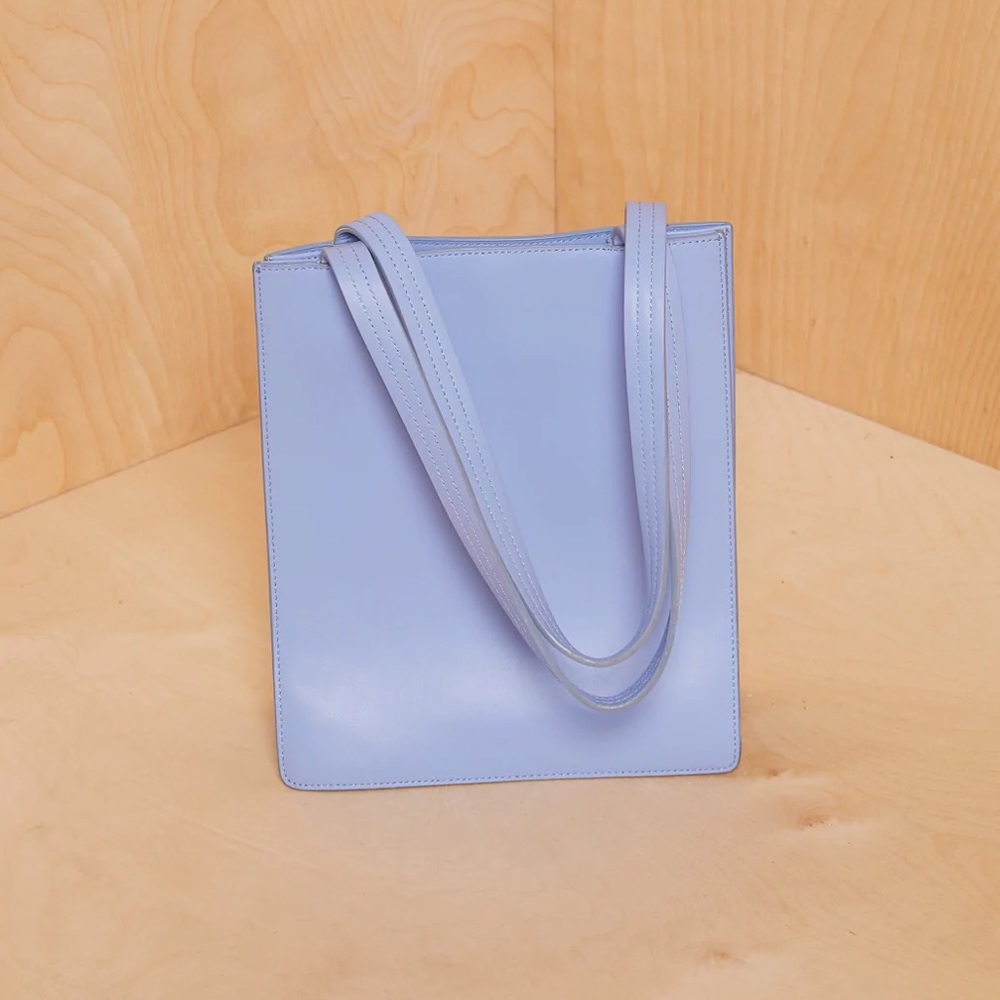 Baggu Medium Leather Tote - Cornflower